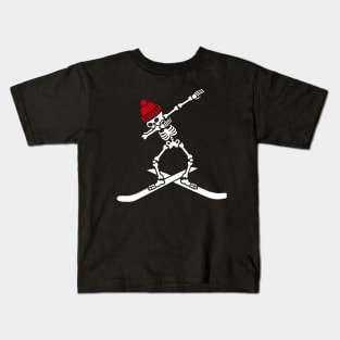 Dab dabbing skeleton ski skiing Kids T-Shirt